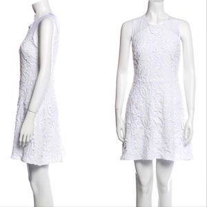 Sandro "Regina" Lace Overlay high neck short dress